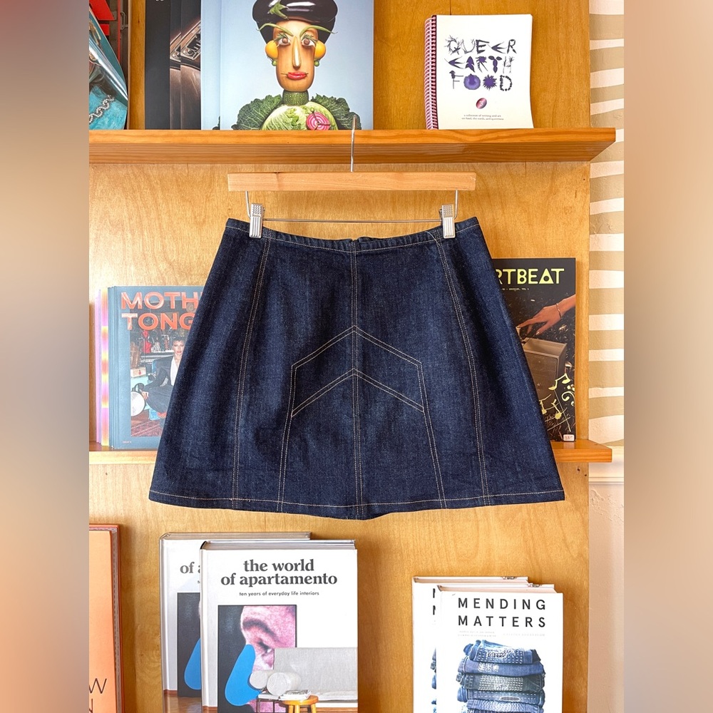 Anna Sui x Old Navy dark wash denim mini skirt MEDIUM NWT